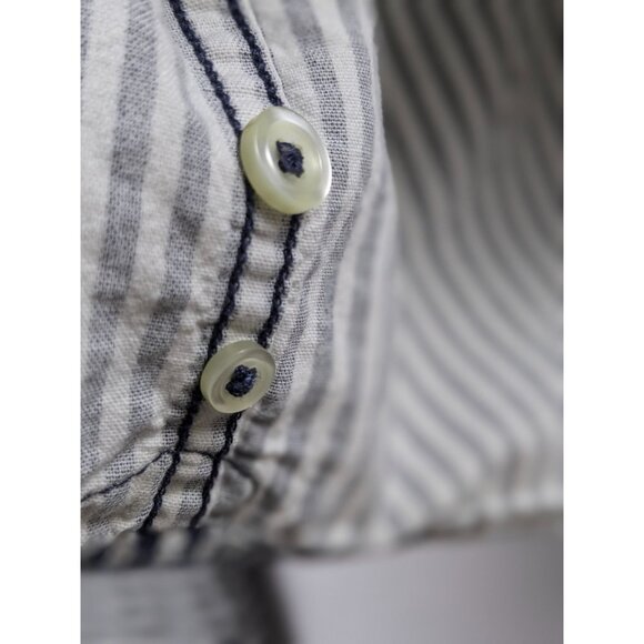 Levis White Blue Striped Button-Down Shirt Small Mens Long Sleeve Casual Pocket - Picture 11 of 12